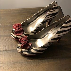 Zebra stripes with red heels